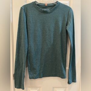 Lunya Restore Long Sleeve Pima Cotton Blend Shirt Basic Sleep Top Green Large‎